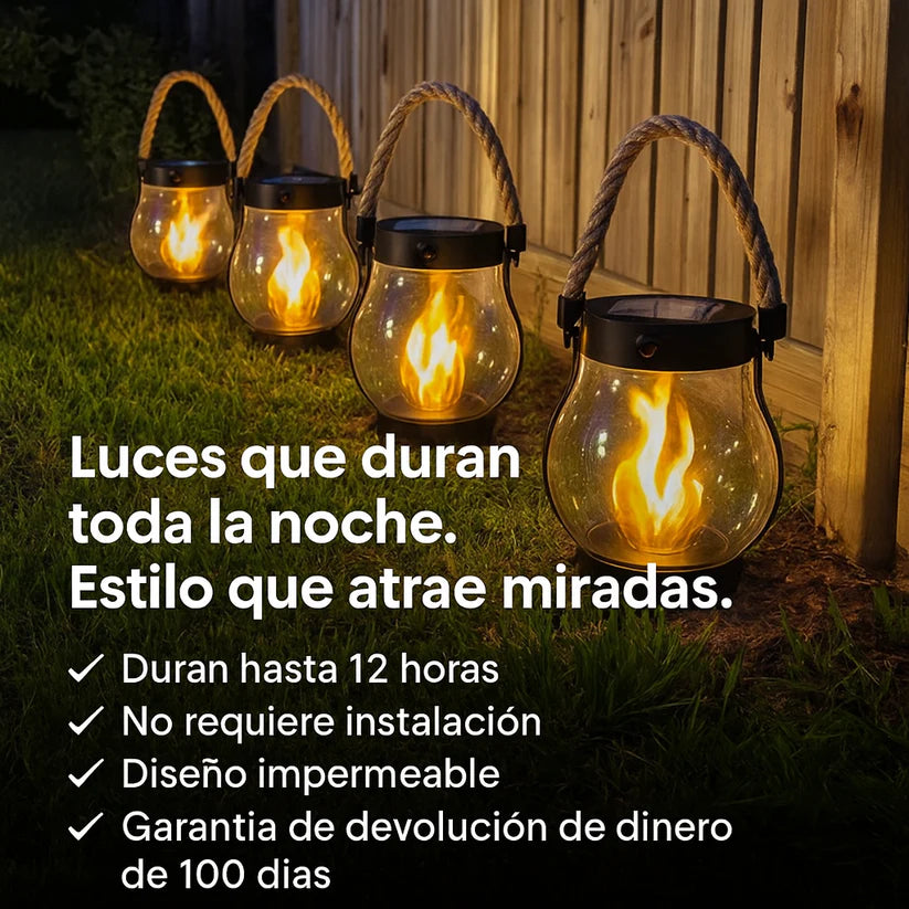 Pack 4x2 Luces Solares – Diseño y Comodidad sin Cables