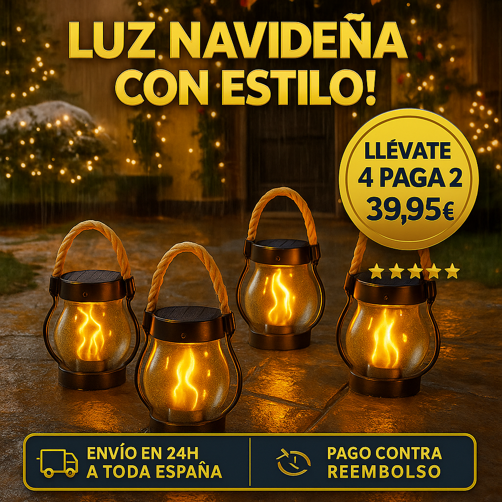 Pack 4x2 Luces Solares – Diseño y Comodidad sin Cables